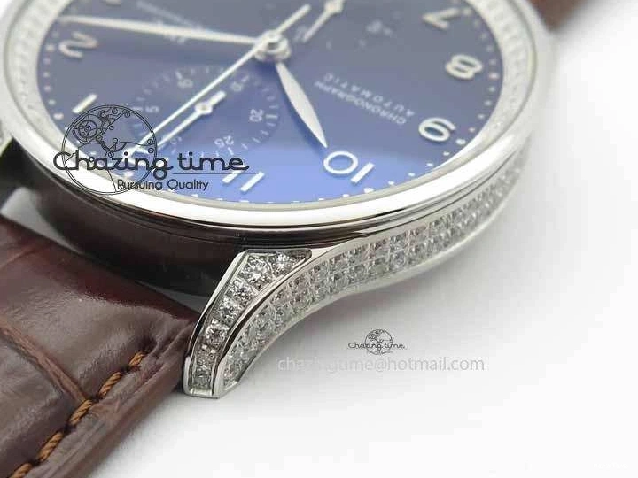MIROTIME 0403 Unique Portuguese IW3714 Diam ZF V2 1:1 Best Edition Gray Dial On Brown Leather Strap A79350 (Slim Movement) 7250